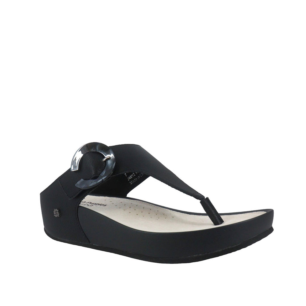 Sandalias flats Jamy negro para mujer