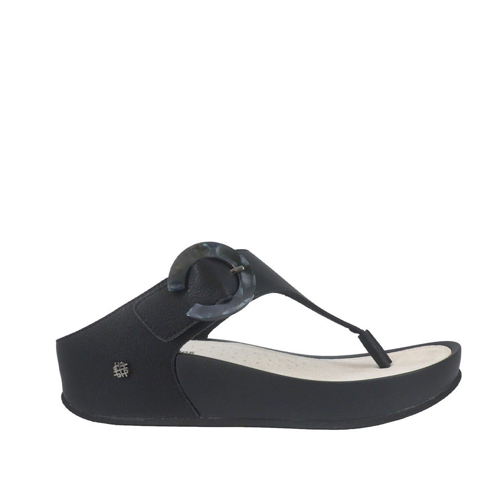 Sandalias flats Jamy negro para mujer